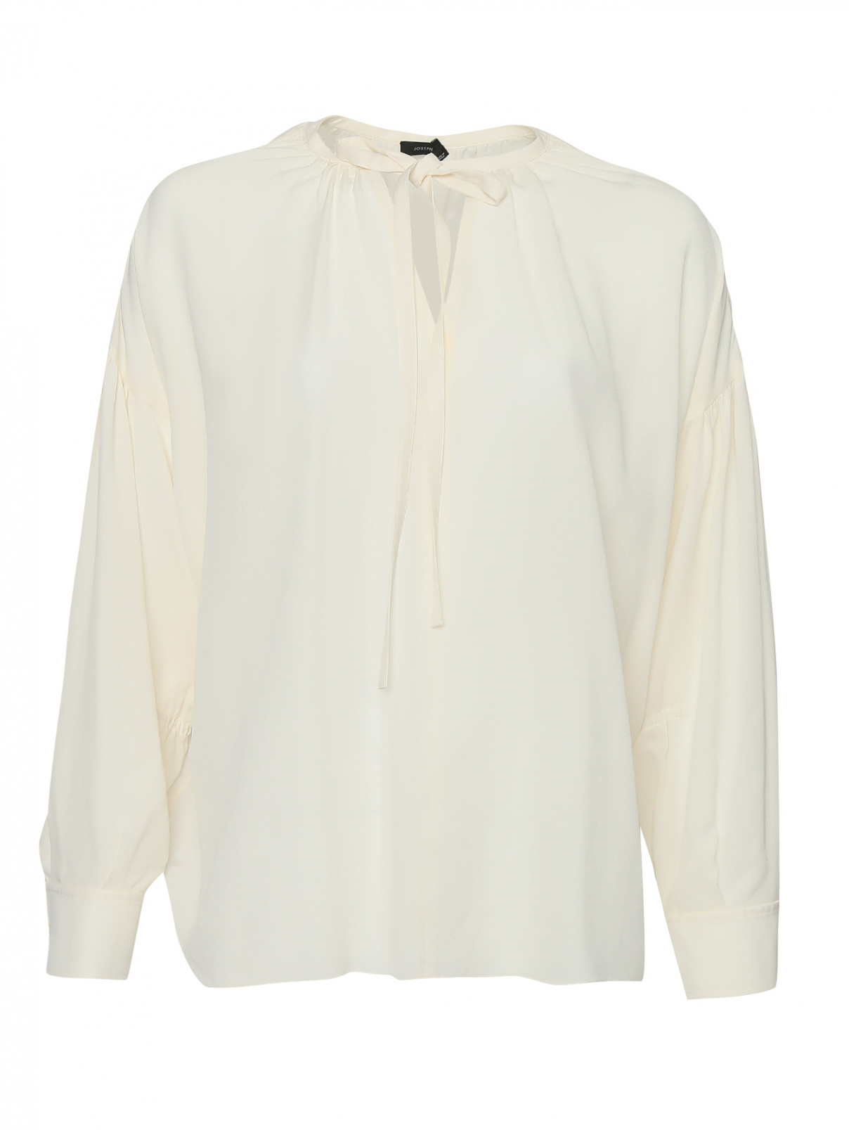 Блуза из шелка свободного кроя Joseph  –  Общий вид  – Цвет:  Белый