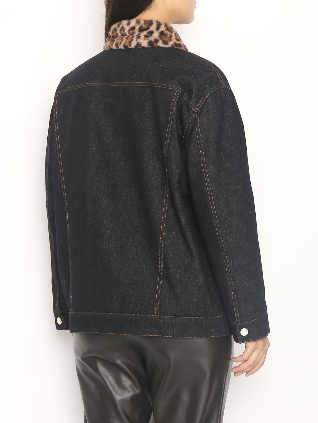 Утепленная куртка из денима Marina Rinaldi  –  МодельВерхНиз1  – Цвет:  Серый