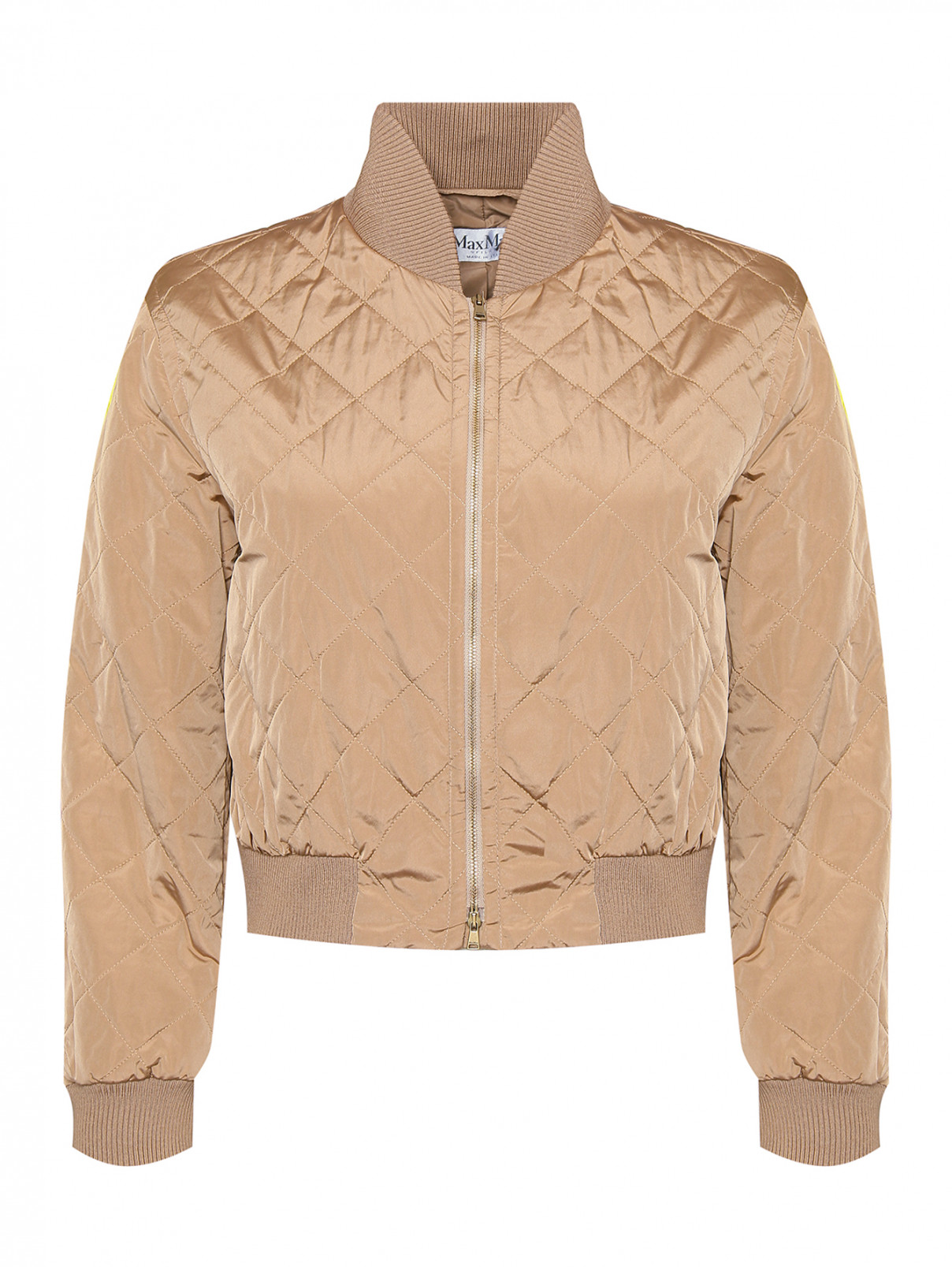 Укороченная стеганая куртка Max Mara  –  Общий вид  – Цвет:  Бежевый