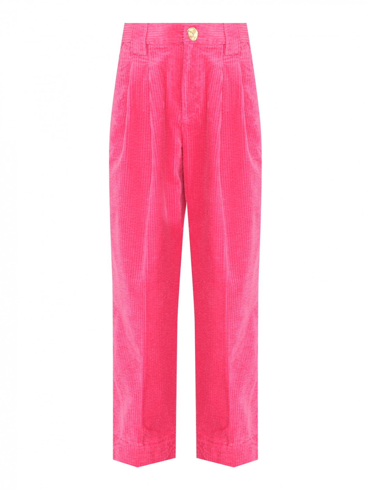 Вельветовые брюки Ganni  –  Общий вид  – Цвет:  Розовый