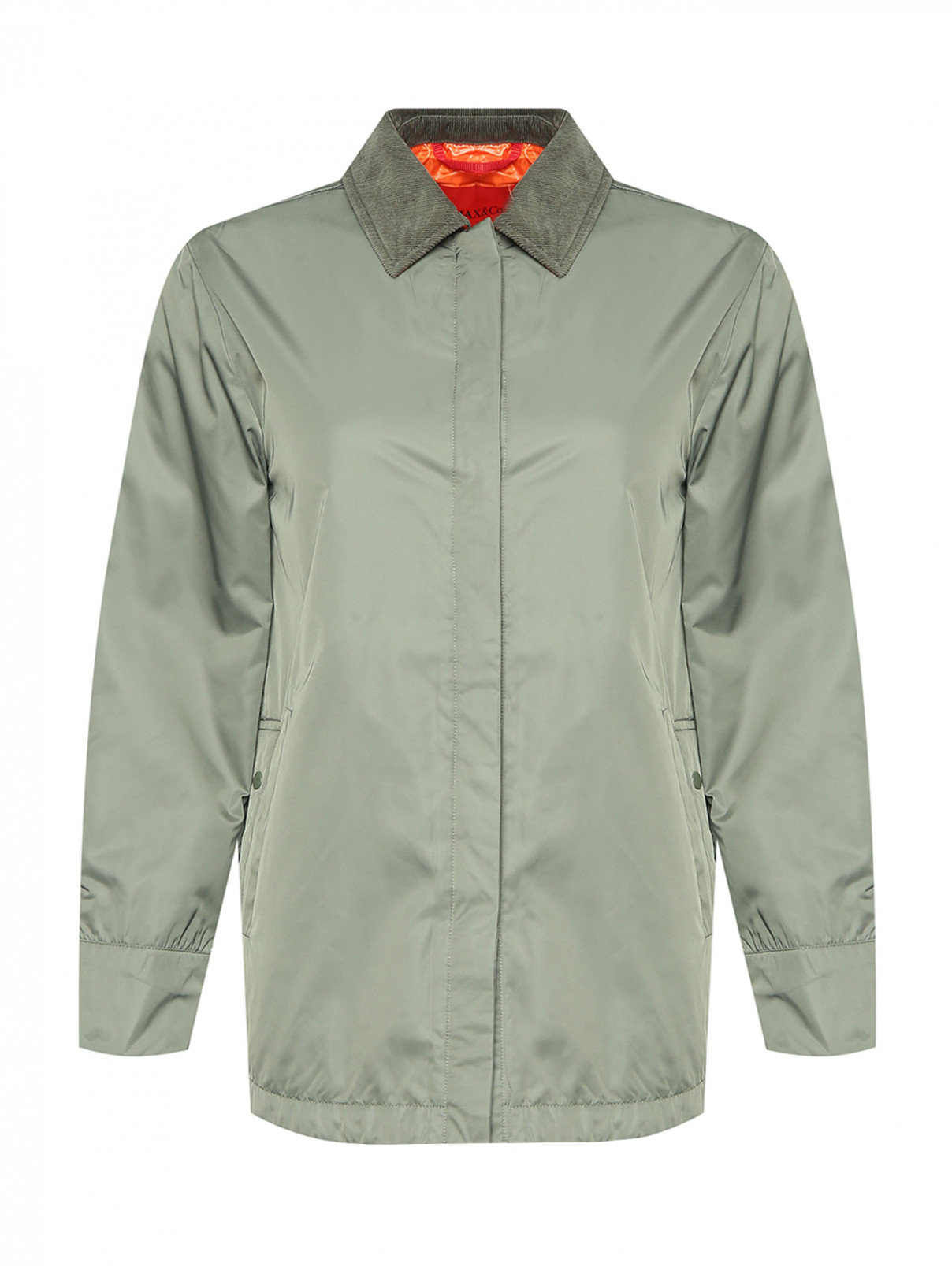 Куртка-рубашка с карманами Max&Co  –  Общий вид  – Цвет:  Зеленый