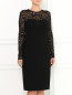 Платье-футляр с вставкой из кружева Carolina Herrera  –  Модель Верх-Низ