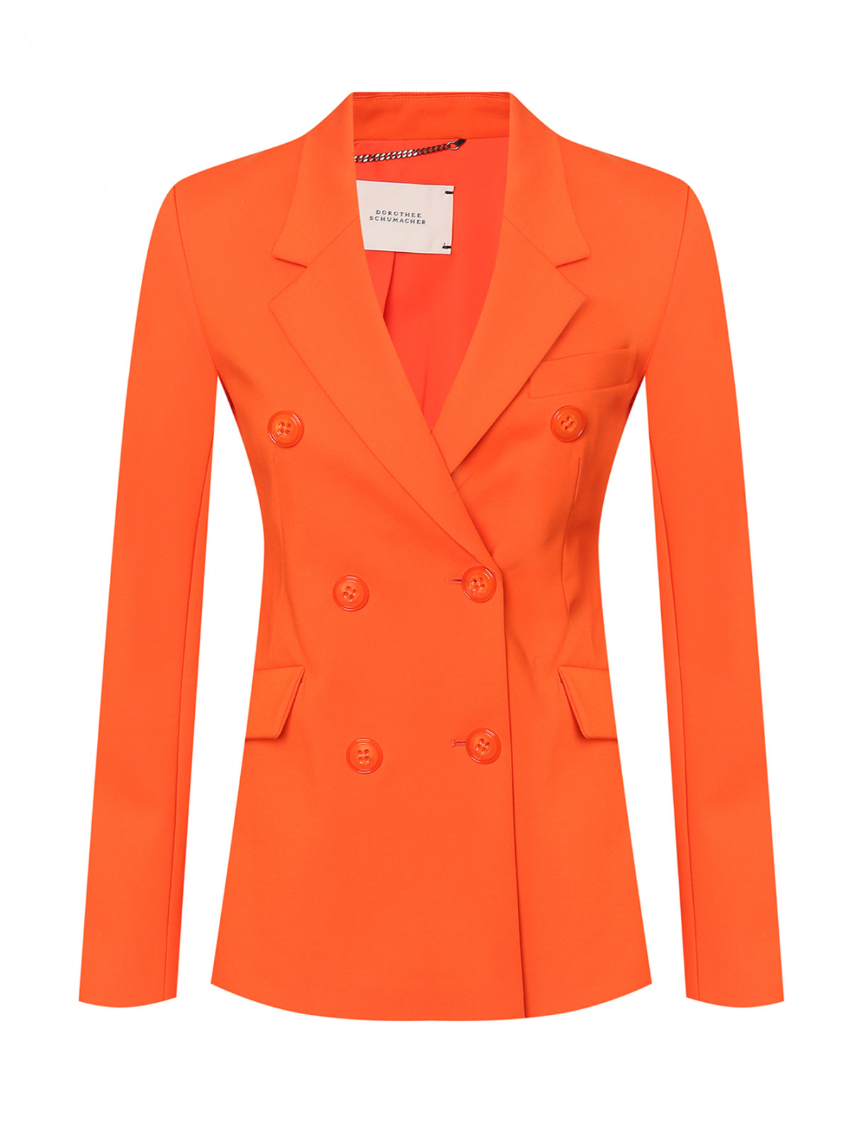 Двубортный жакет с карманами Dorothee Schumacher  –  Общий вид  – Цвет:  Оранжевый