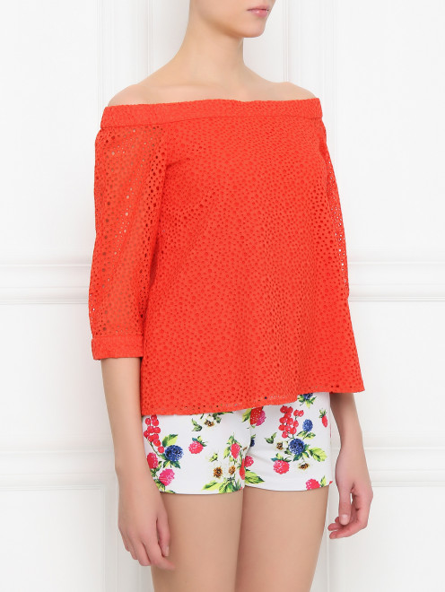 Топ из хлопка с узором TIBI - Модель Верх-Низ