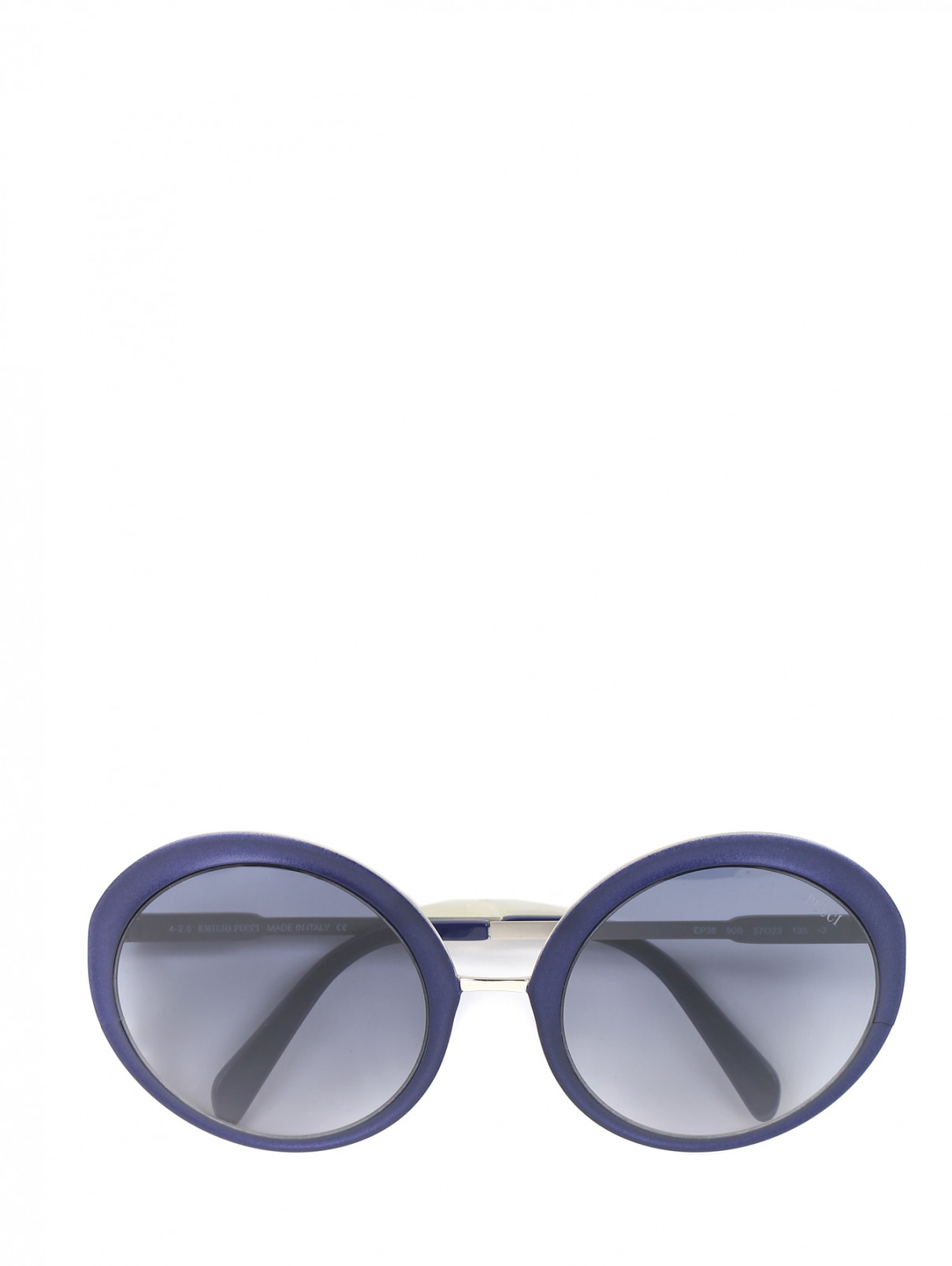 Солнцезащитные очки в оправе из пластика и металла Emilio Pucci  –  Общий вид  – Цвет:  Синий