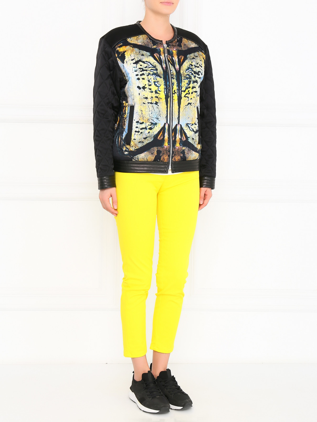 Куртка из шелка с узором Barbara Bui  –  Модель Общий вид  – Цвет:  Черный