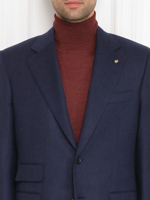 Пиджак из шерсти и шелка с накладными карманами - МодельОбщийВид1