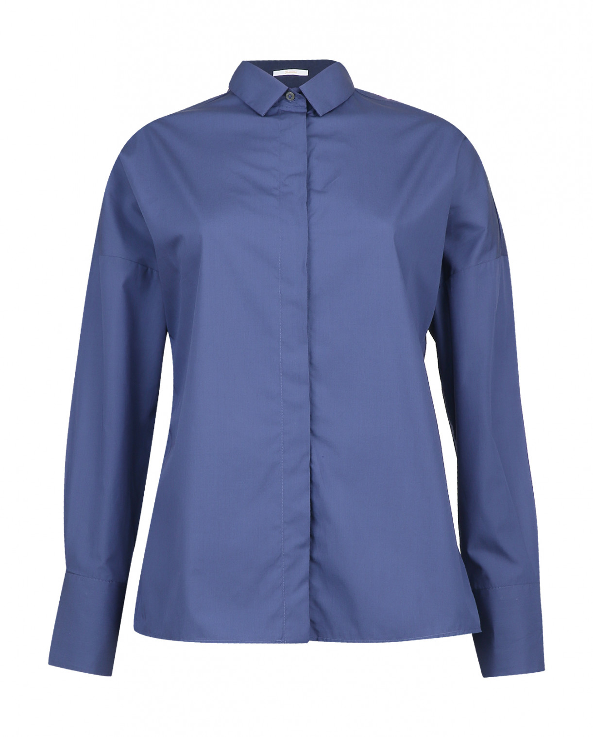 Классическая рубашка из хлопка с рукавами-летучая мышь Robert Friedman  –  Общий вид  – Цвет:  Синий