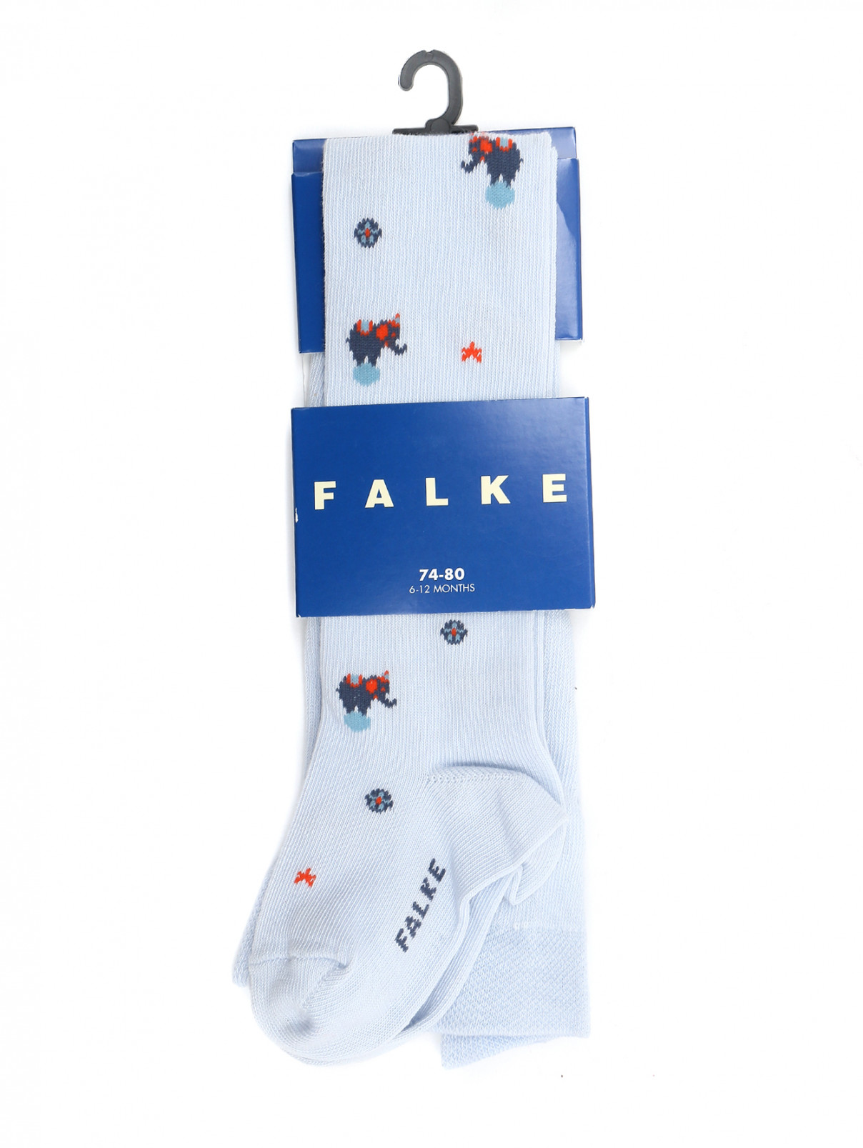 Колготки из хлопка с мелким узором Falke  –  Общий вид  – Цвет:  Синий