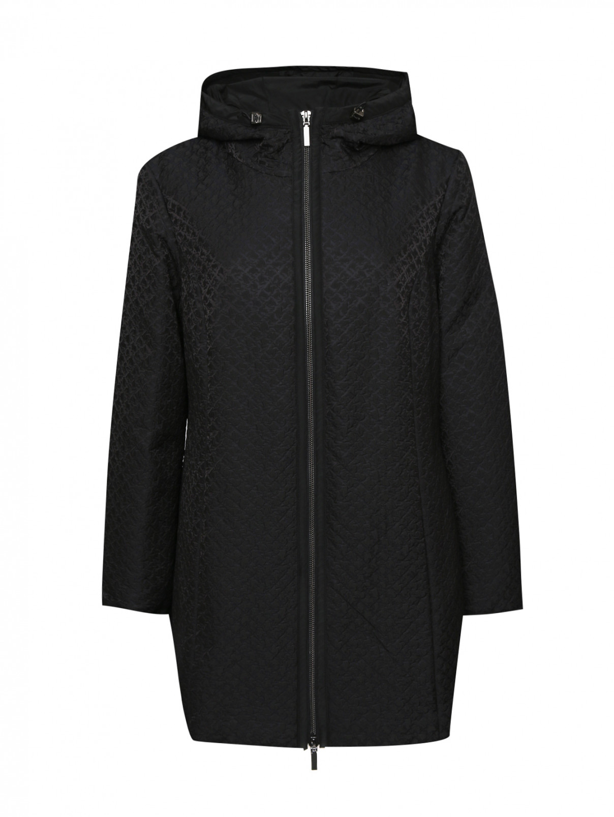 Куртка на молнии с капюшоном Marina Rinaldi  –  Общий вид  – Цвет:  Черный