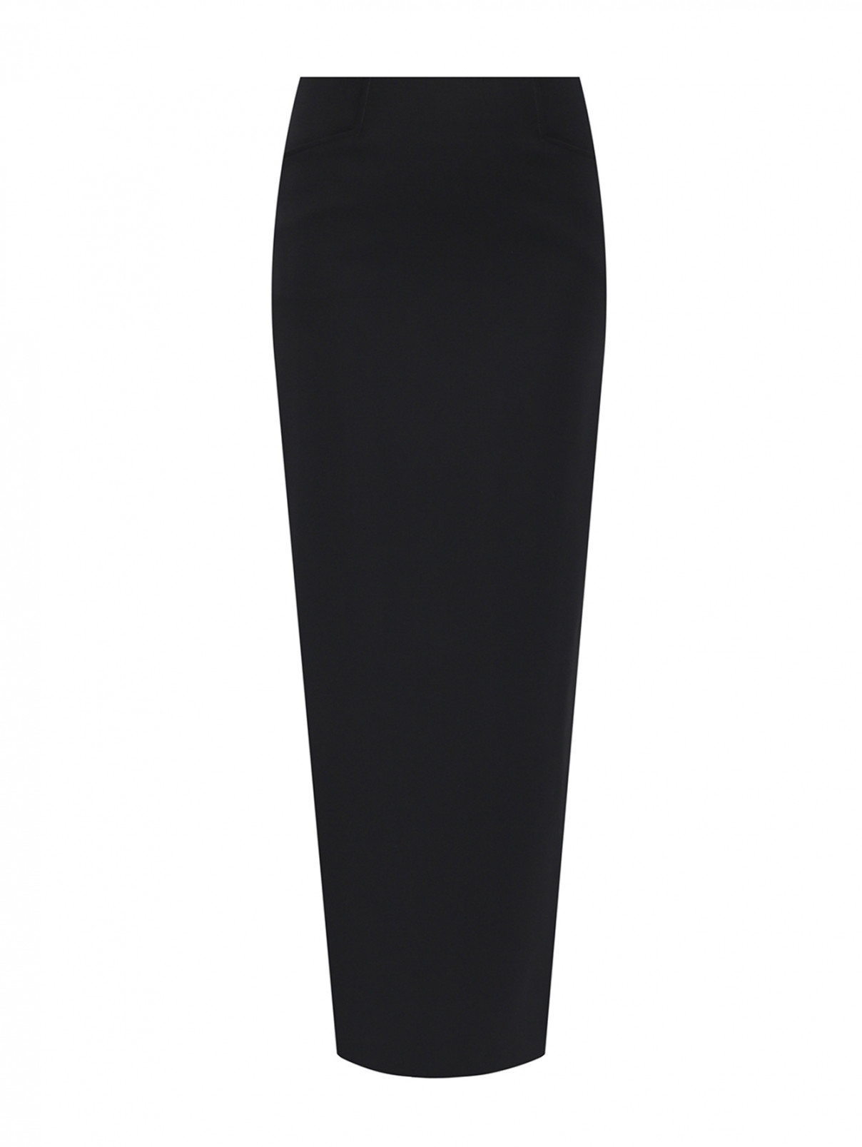 Юбка из шерсти с карманами Moschino  –  Общий вид  – Цвет:  Черный