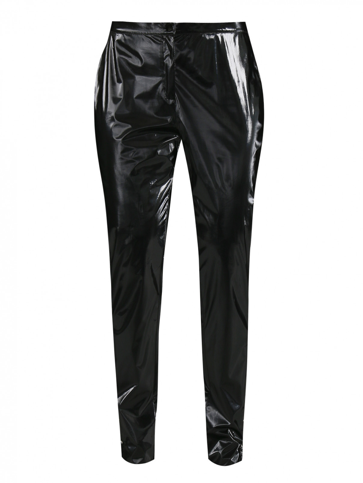 Прямые брюки из вискозы Marina Rinaldi  –  Общий вид  – Цвет:  Черный