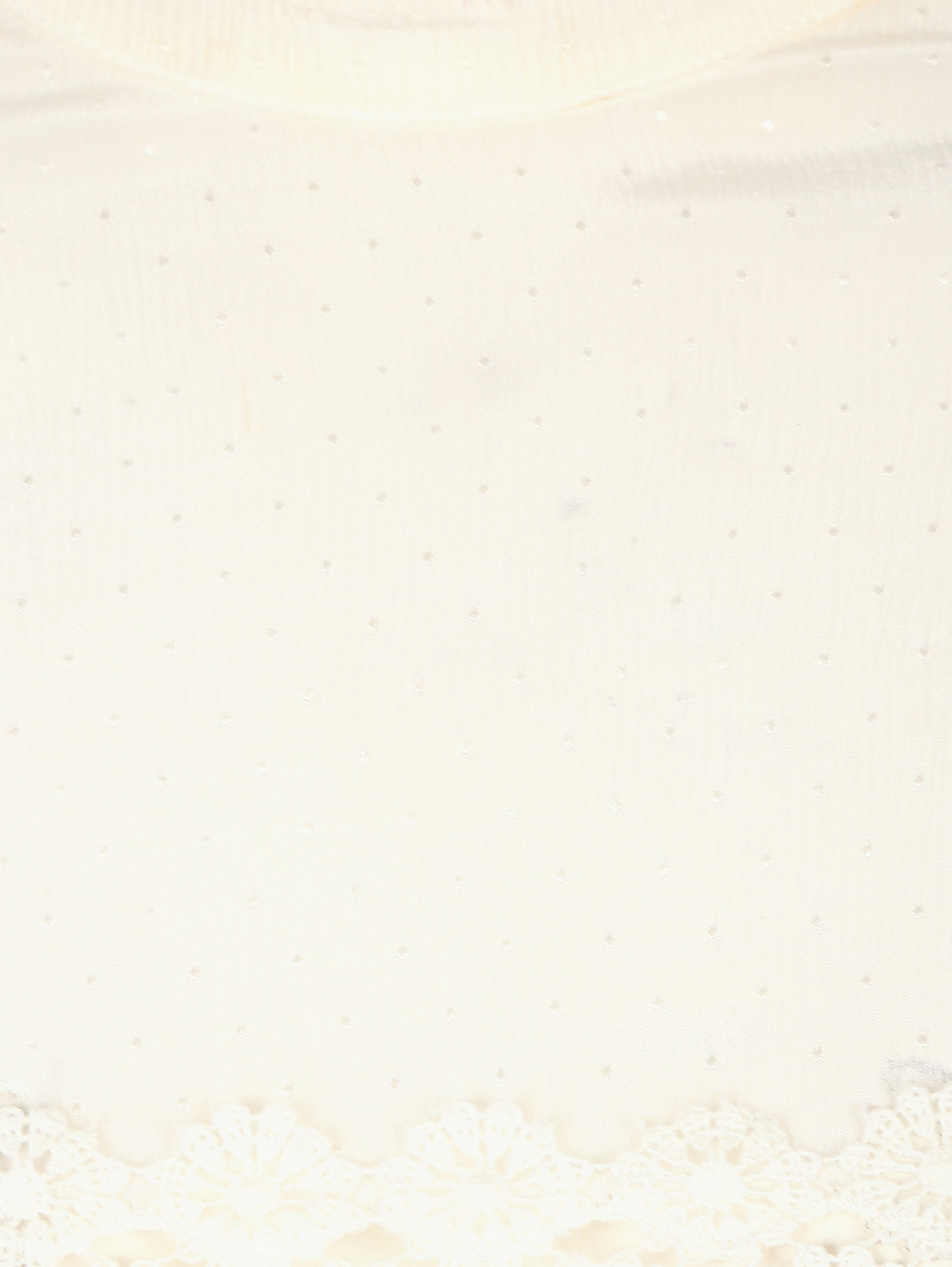 Платье-макси из шелка с вставкой из кружева Veronique Branquinho  –  Деталь  – Цвет:  Белый