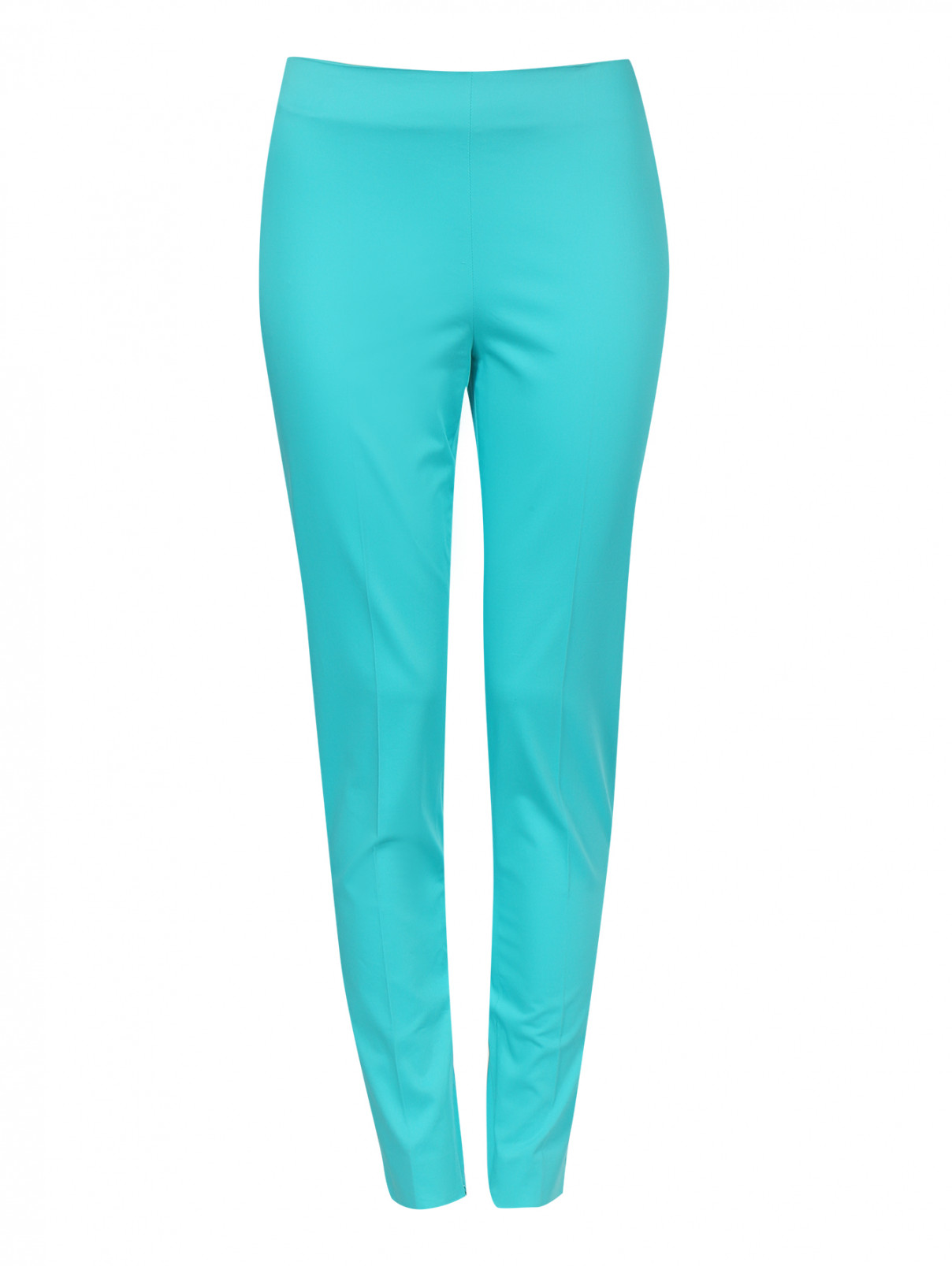 Зауженные брюки из хлопка Moschino  –  Общий вид  – Цвет:  Синий