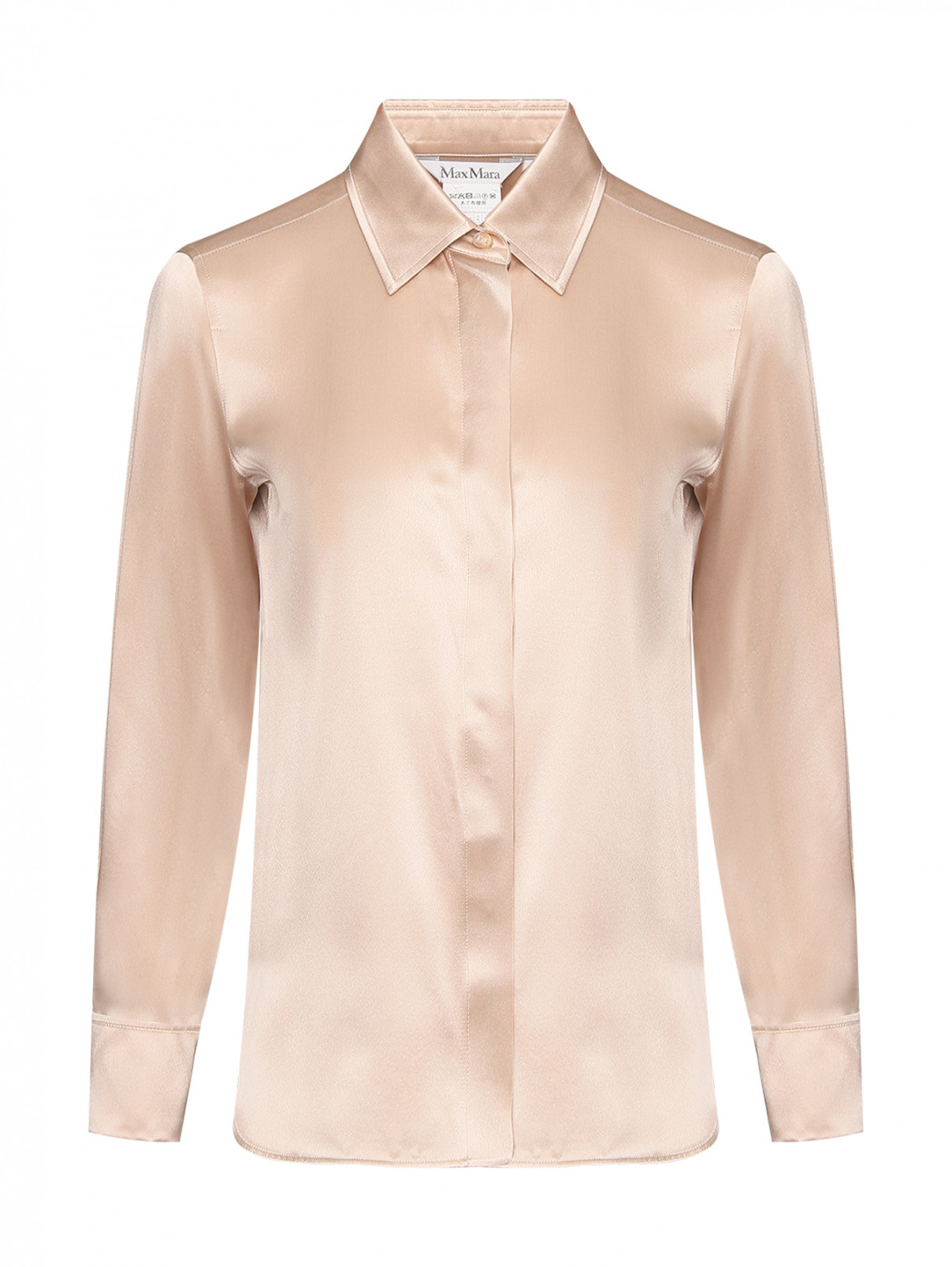 Блуза из шелка на пуговицах Max Mara  –  Общий вид  – Цвет:  Розовый
