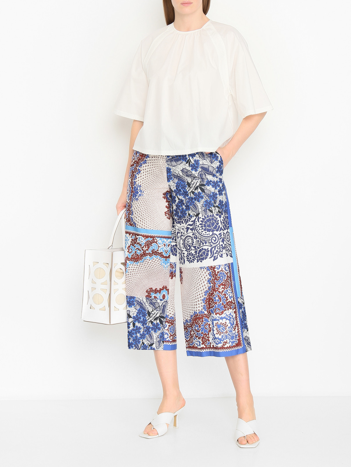 Брюки на резинке Weekend Max Mara  –  МодельОбщийВид  – Цвет:  Синий
