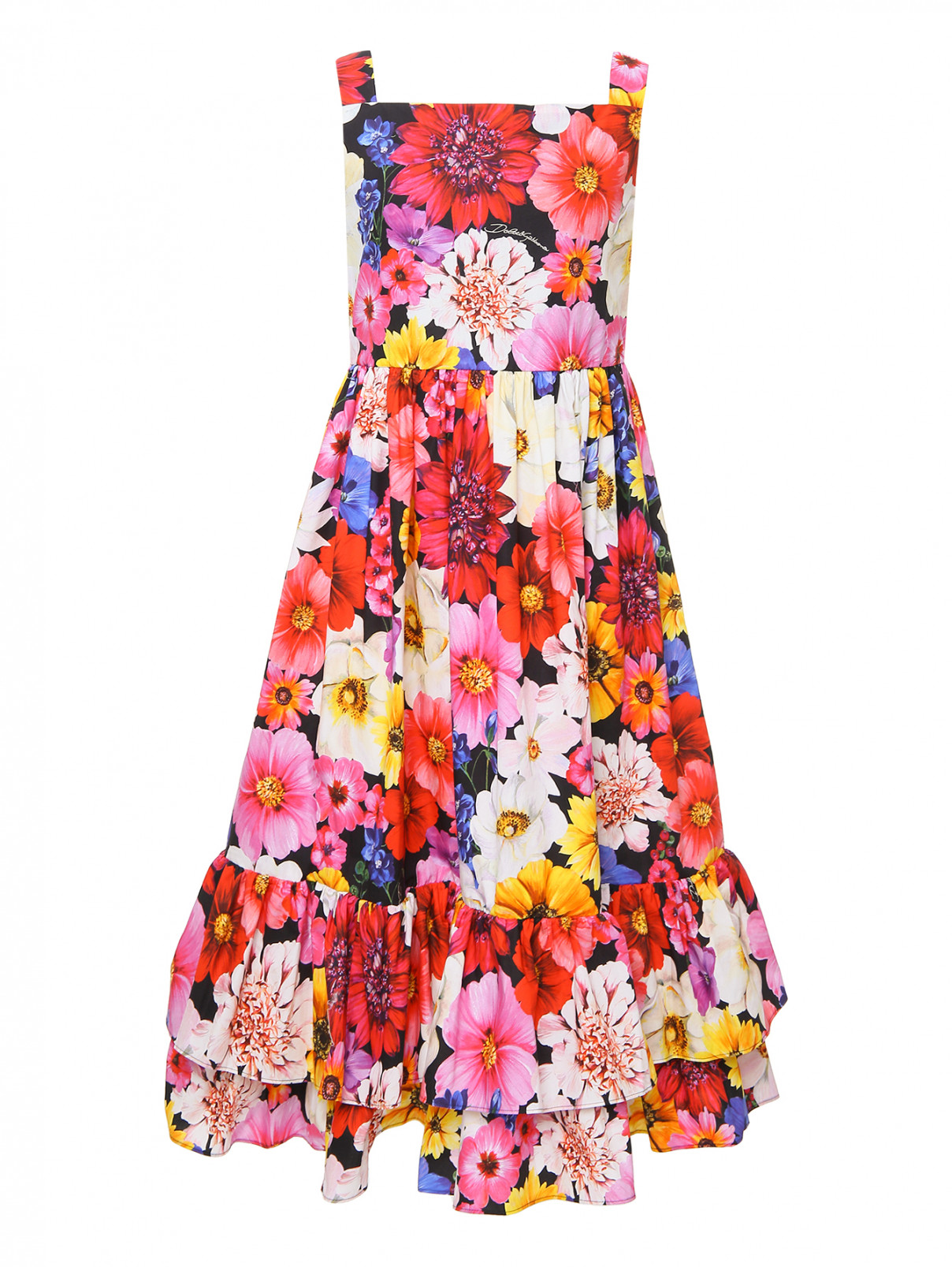 Платье из хлопка на лямках Dolce & Gabbana  –  Общий вид  – Цвет:  Узор