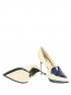 Туфли из лакированной кожи с контрастной вставкой на высоком каблуке Pollini  –  Обтравка5