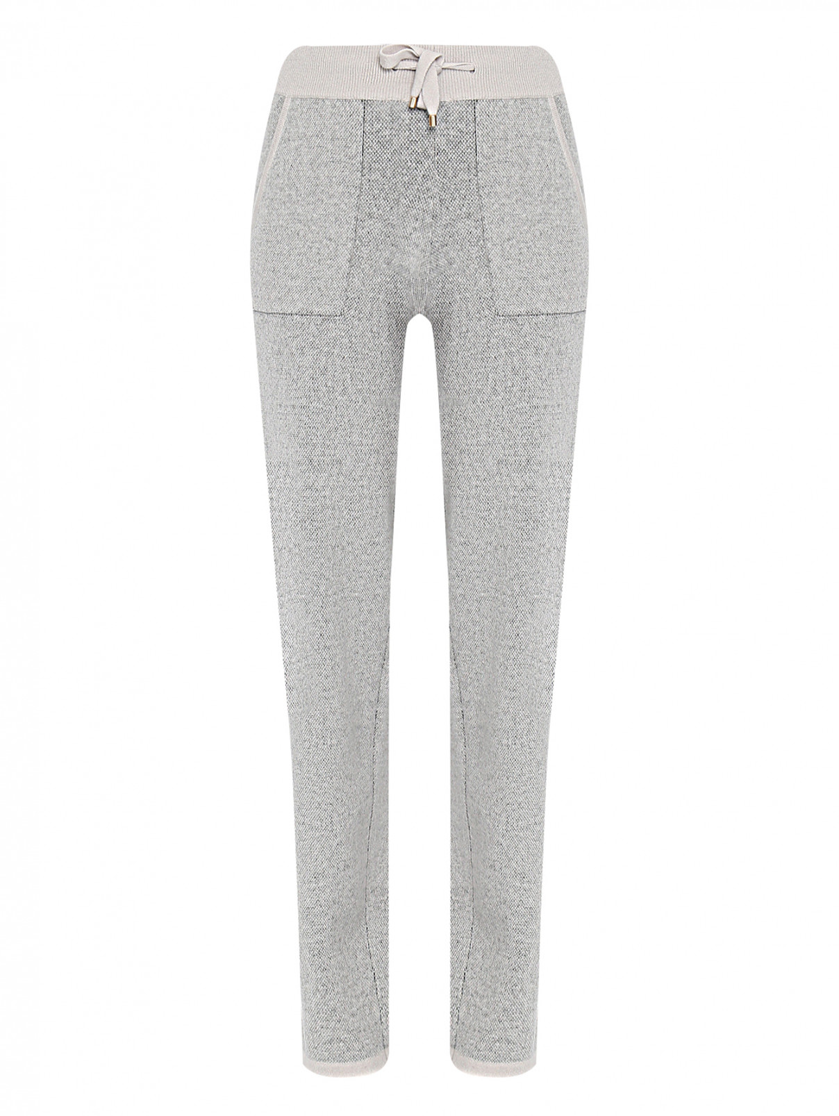 Трикотажные брюки из кашемира с карманами Lorena Antoniazzi  –  Общий вид  – Цвет:  Серый