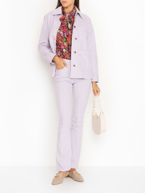 Блуза на пуговицах с шарфом в комплекте Max&Co - МодельОбщийВид