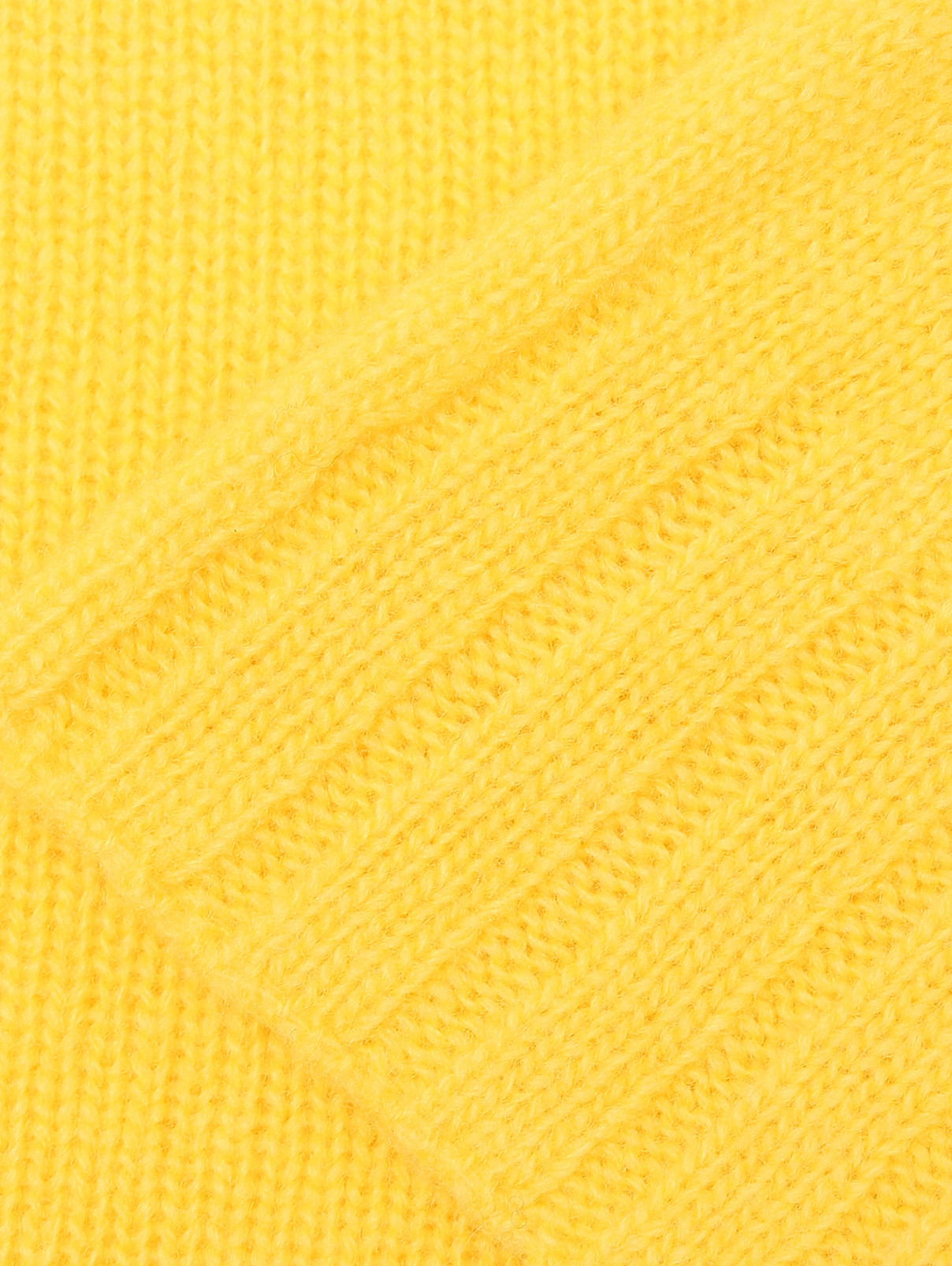 Однотонный свитер из шерсти и кашемира Ermanno Firenze  –  Деталь1  – Цвет:  Желтый