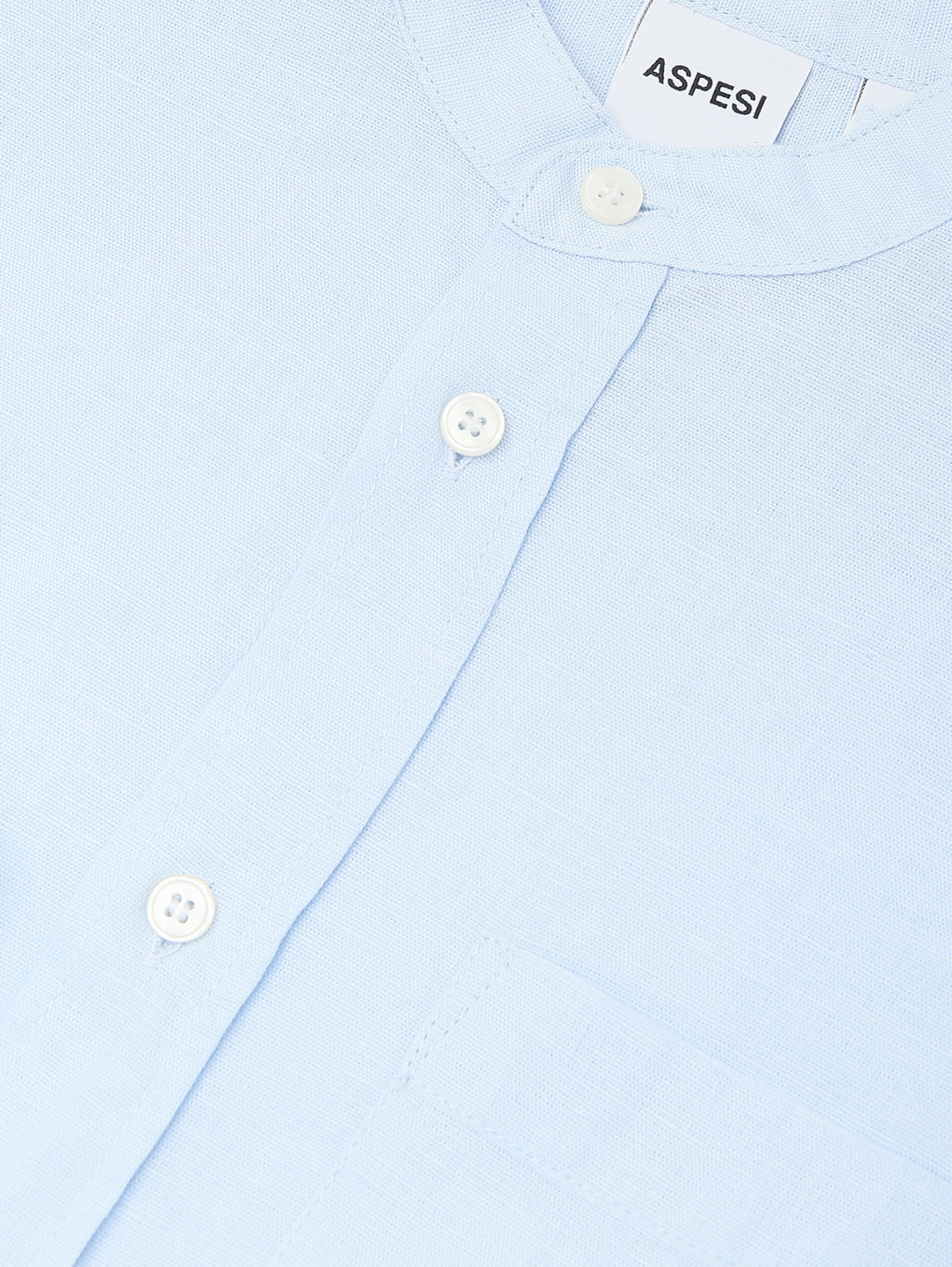 Однотонная рубашка с длинным рукавом Aspesi  –  Деталь  – Цвет:  Синий