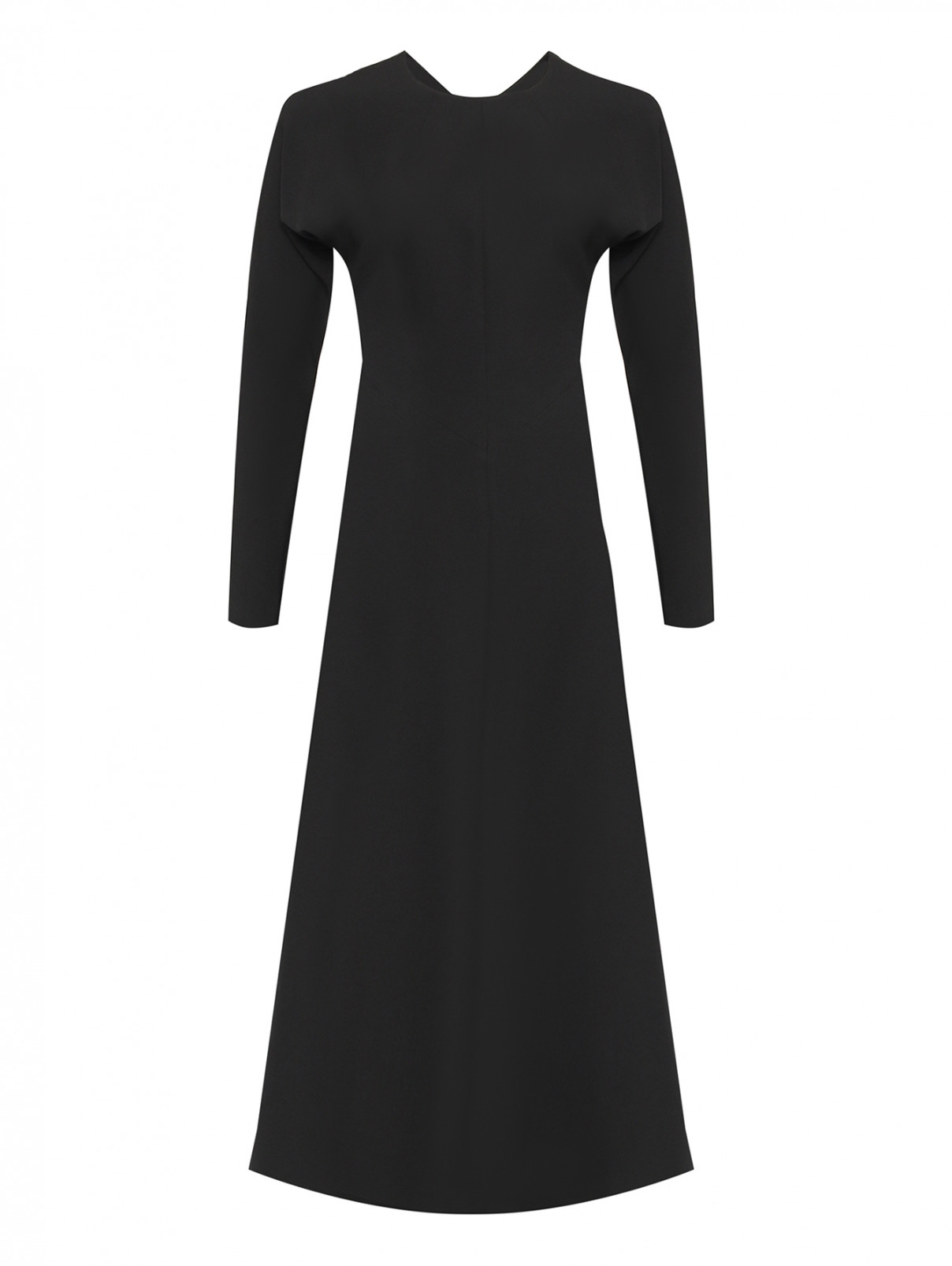 Платье-макси с отрезной талией Semicouture  –  Общий вид  – Цвет:  Черный