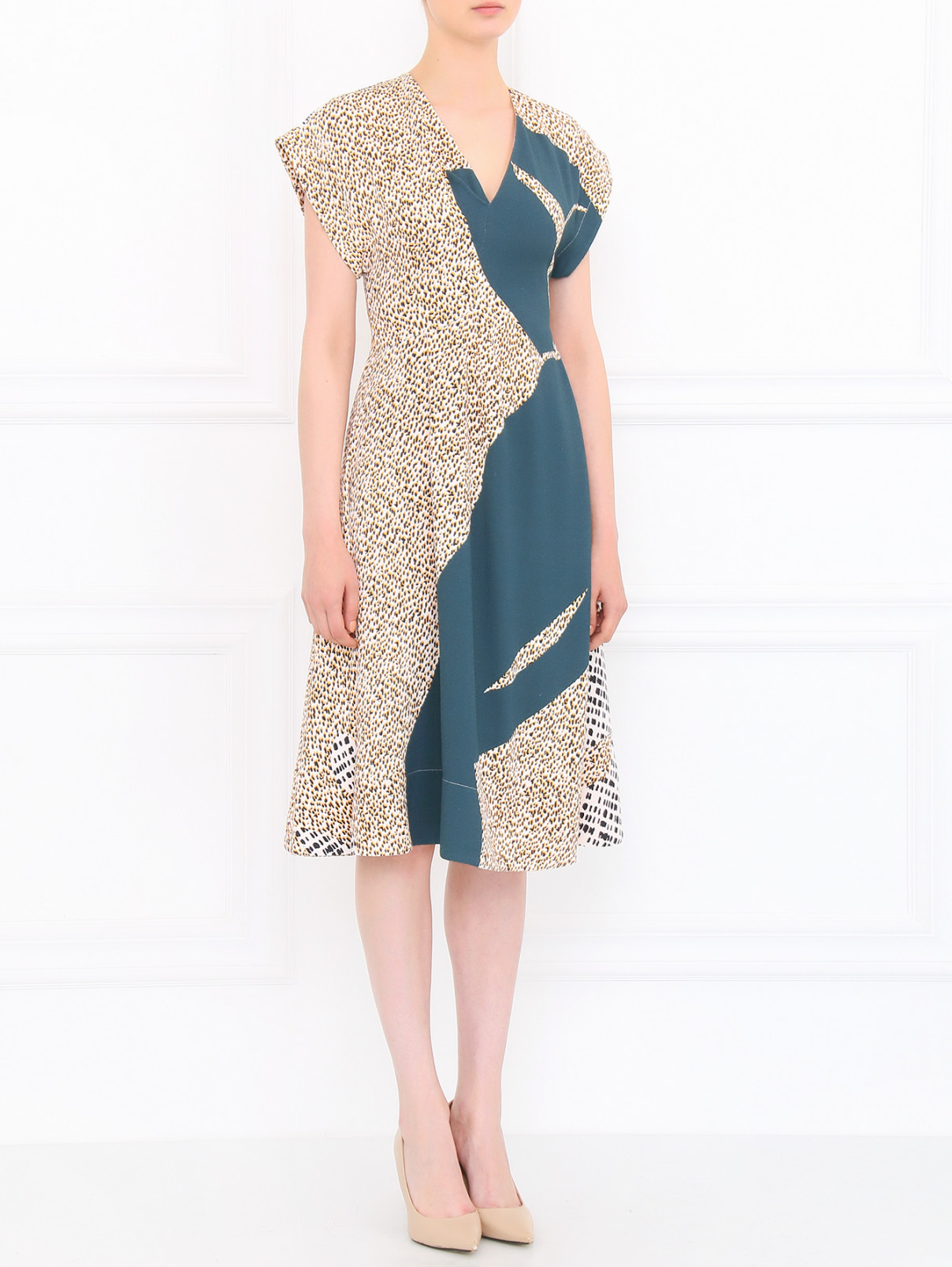 Платье-миди с узором Paul Smith  –  Модель Общий вид  – Цвет:  Узор
