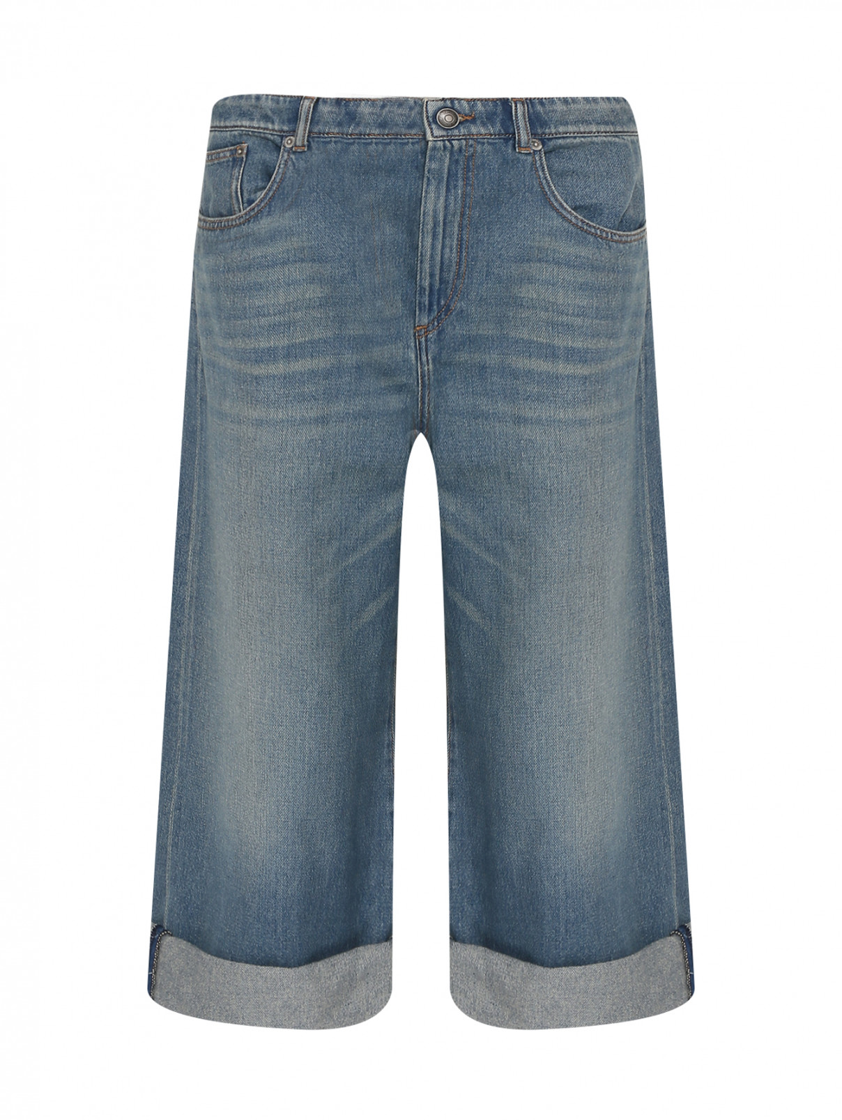Широкие джинсы с отворотами Sportmax  –  Общий вид  – Цвет:  Синий