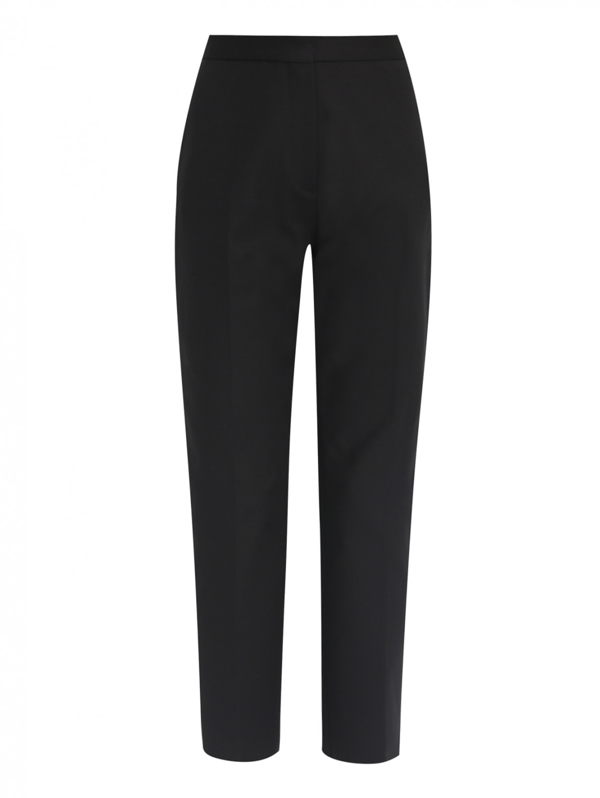 Укороченные брюки из хлопка Rochas  –  Общий вид  – Цвет:  Черный