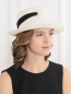 Плетеная шляпа с контрастной отделкой Federica Moretti  –  МодельОбщийВид