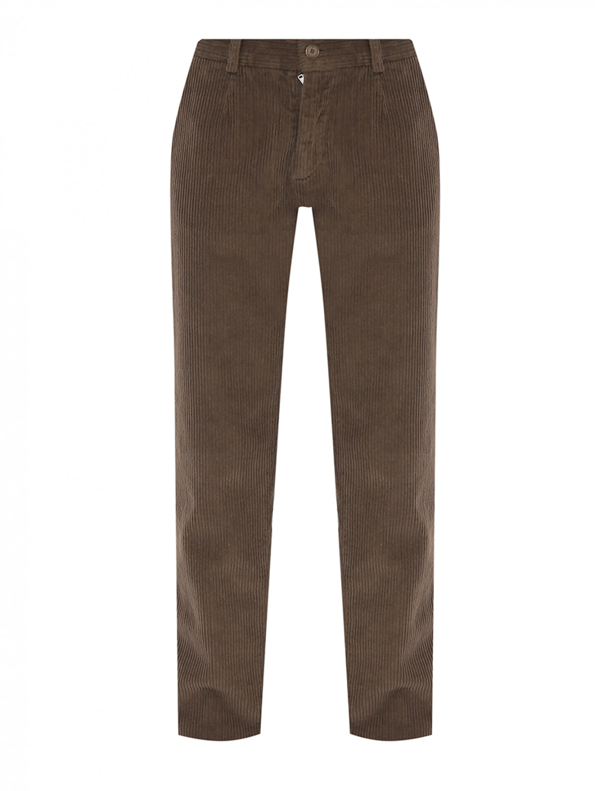 Вельветовые брюки с карманами Aspesi  –  Общий вид  – Цвет:  Коричневый
