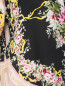 Шелковая туника с цветочным принтом и съемной брошью Raffaela D'Angelo  –  Деталь