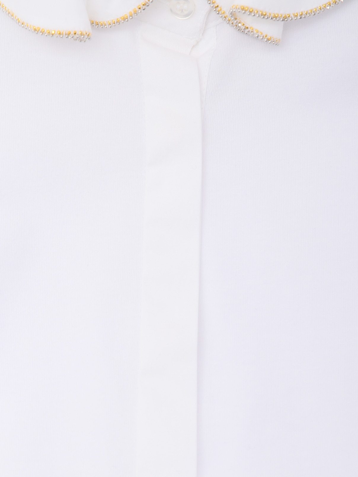 Хлопковая блуза с отложным воротником Aletta Couture  –  Деталь  – Цвет:  Белый