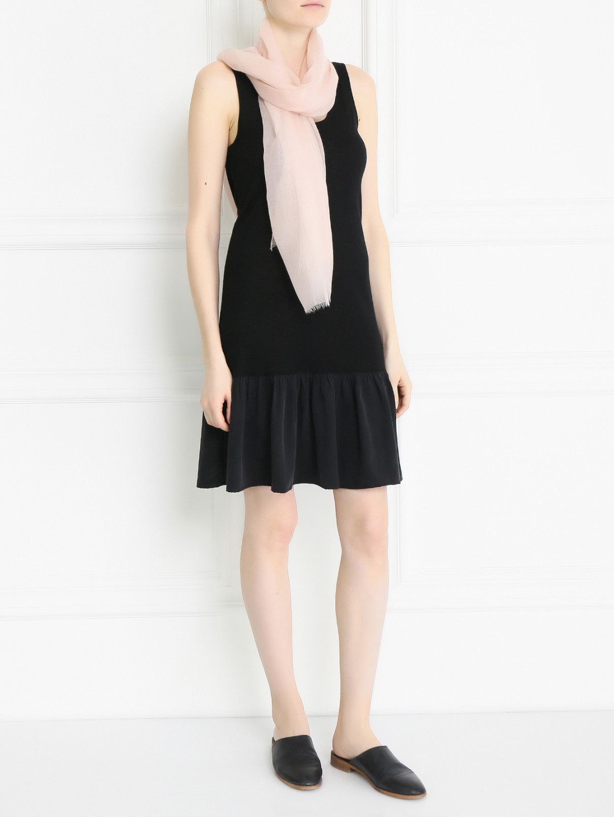 Платье из шелка  без рукавов Max Mara  –  Модель Общий вид  – Цвет:  Черный