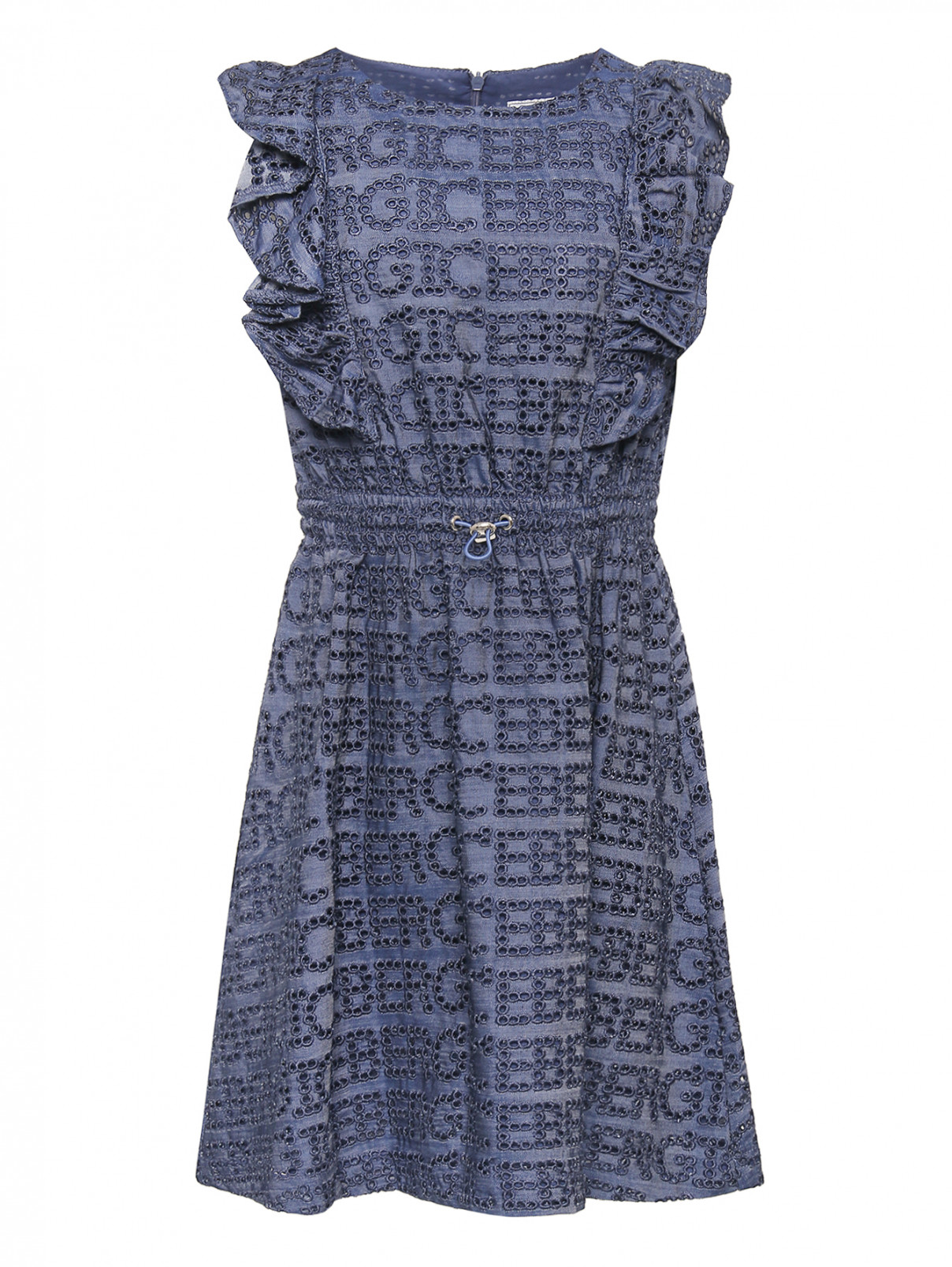 Однотонное платье из шитья Iceberg  –  Общий вид  – Цвет:  Синий