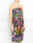 Платье-футляр из шелка с абстрактным узором Jean Paul Gaultier  –  Модель Верх-Низ