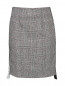 Юбка-мини из смешанной шерсти с узором и контрастной отделкой Forte Dei Marmi Couture  –  Общий вид