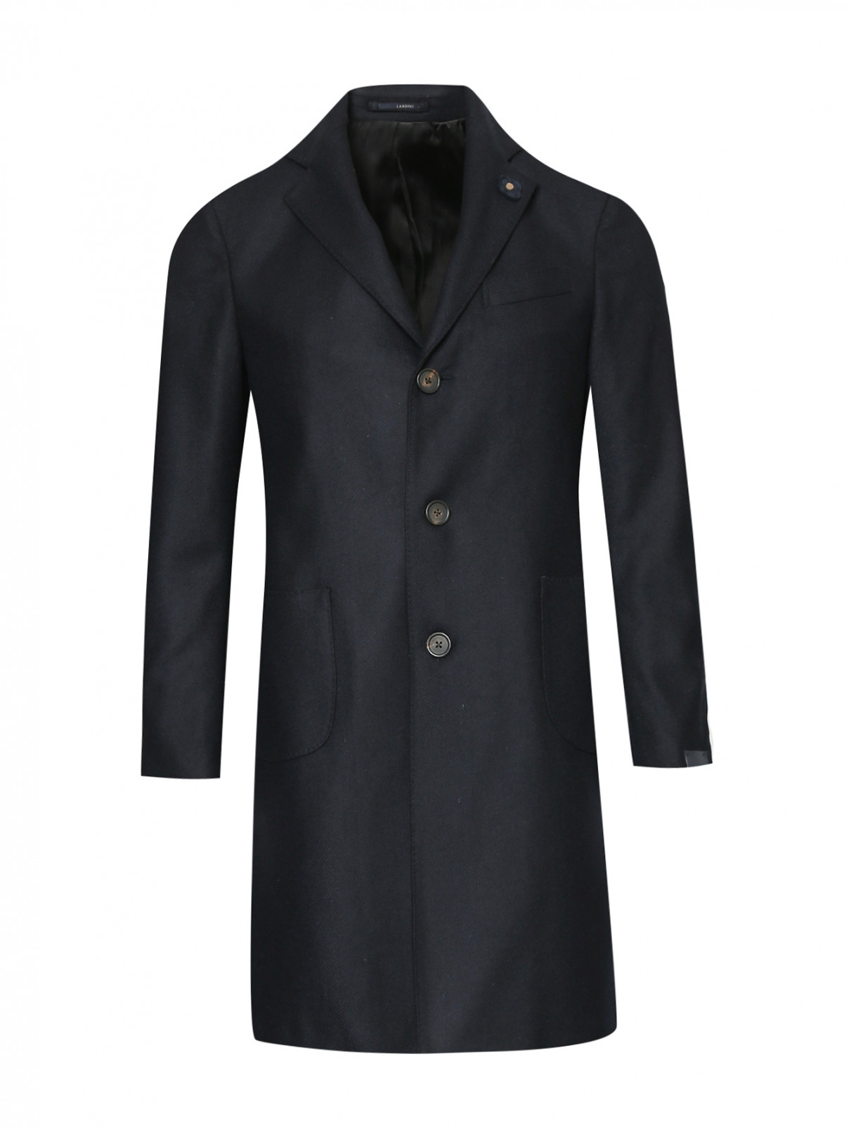 Пальто из шерсти LARDINI  –  Общий вид  – Цвет:  Черный