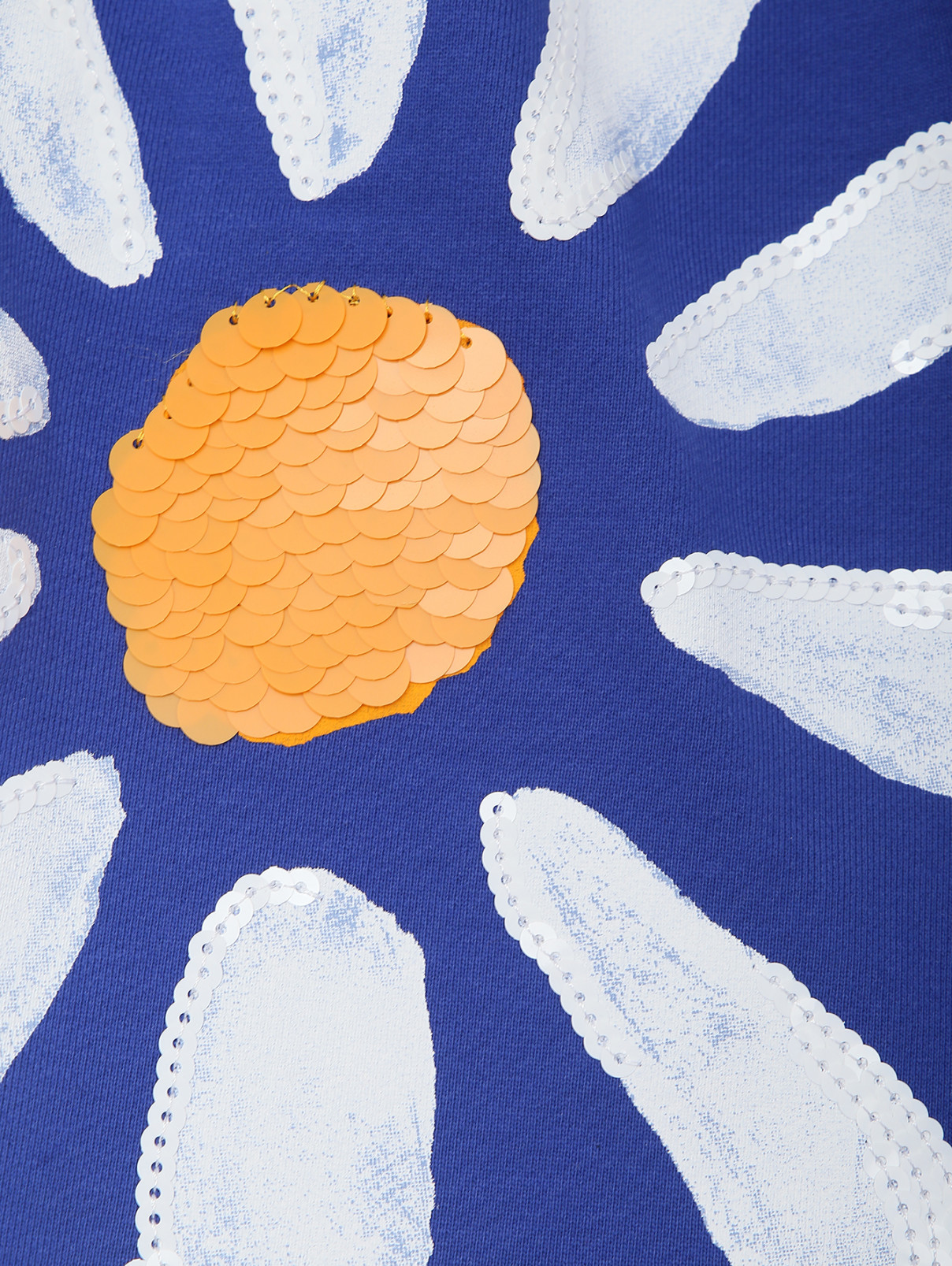 Хлопковая юбка с пайетками Marni  –  Деталь1  – Цвет:  Синий