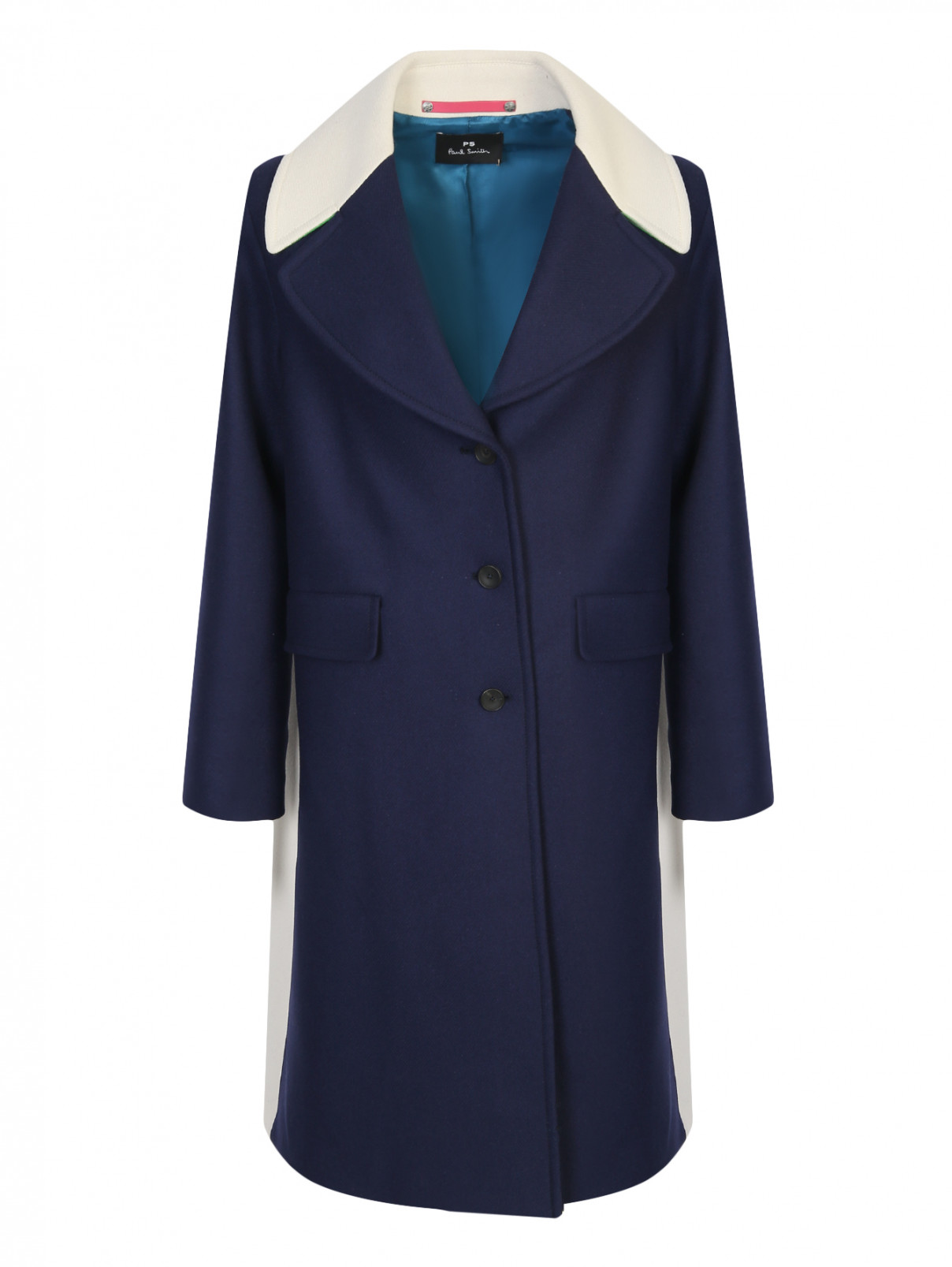 Пальто из шерсти и кашемира Paul Smith  –  Общий вид  – Цвет:  Синий
