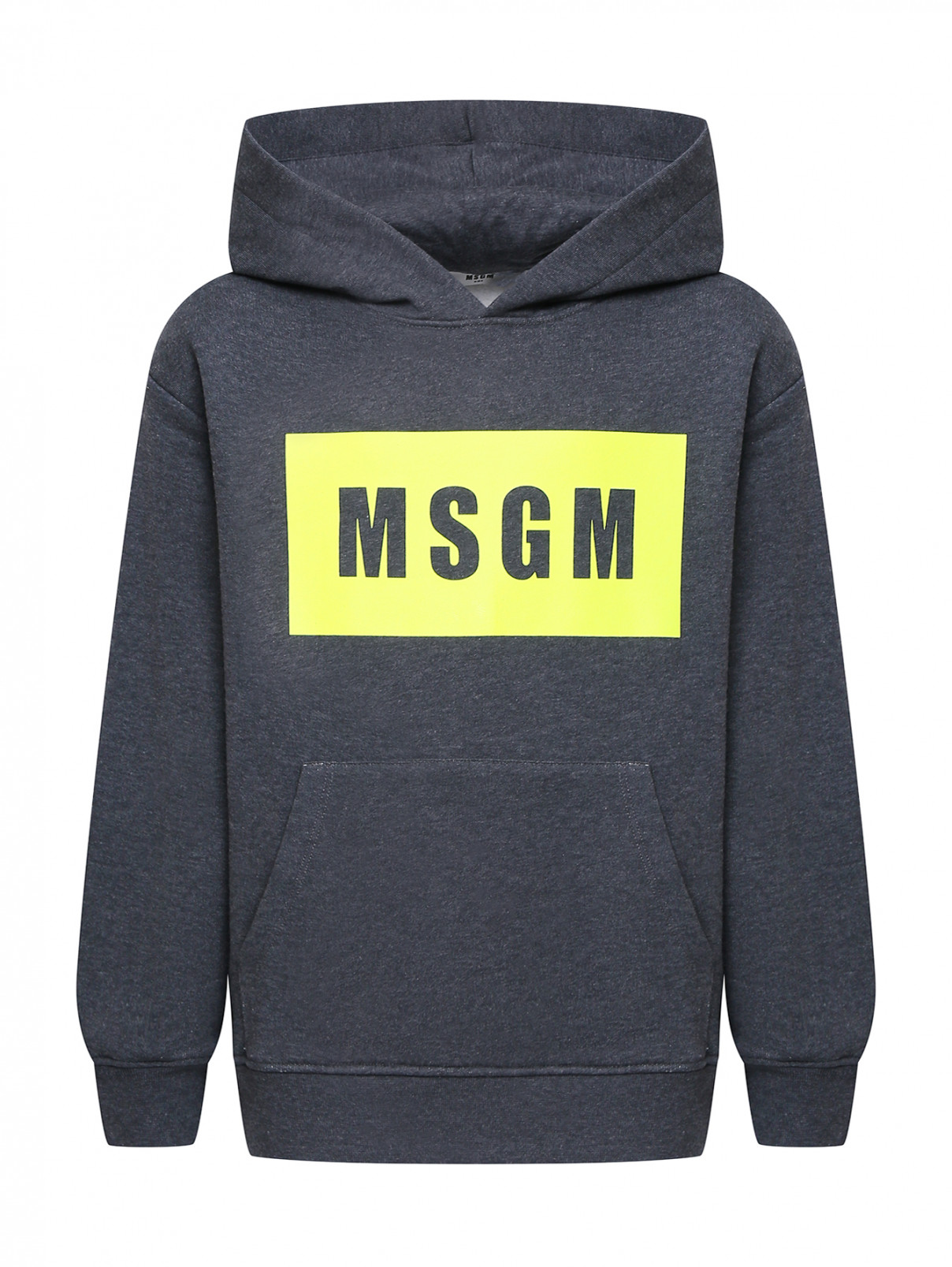 Толстовка на флисе с капюшоном MSGM  –  Общий вид  – Цвет:  Серый