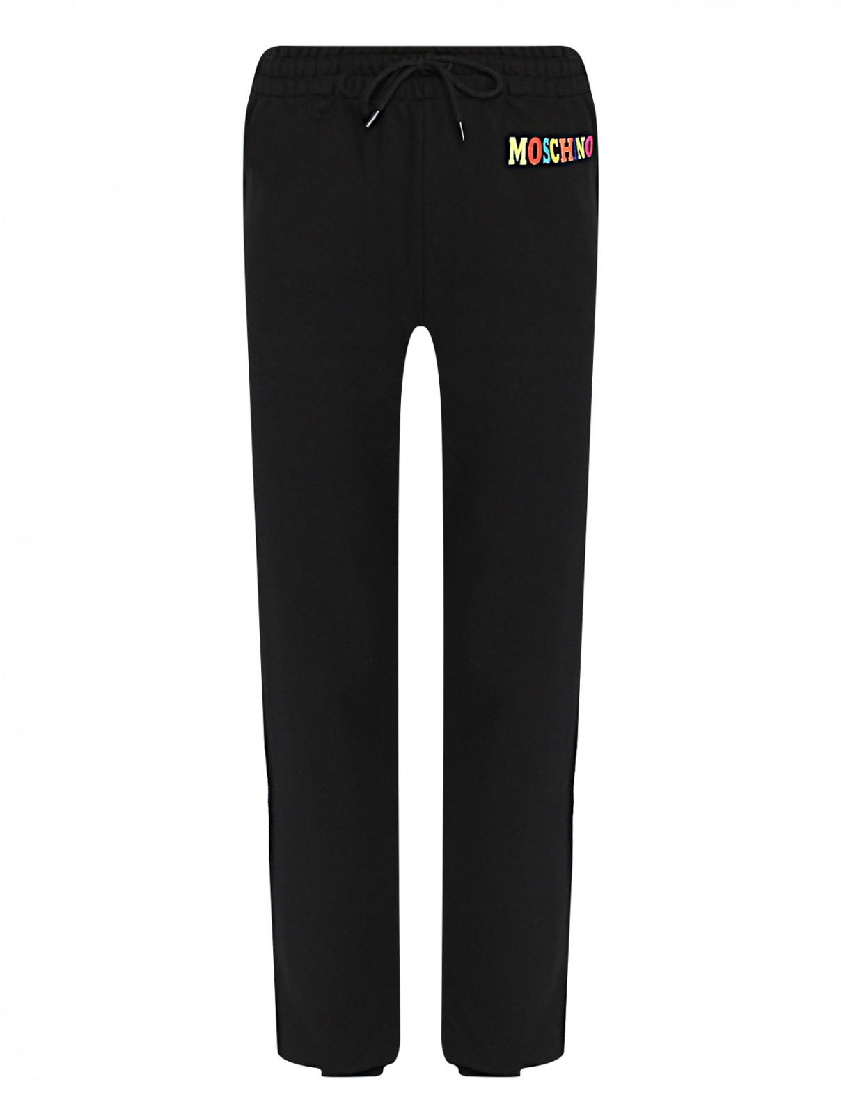 Трикотажные брюки с принтом Moschino  –  Общий вид  – Цвет:  Черный