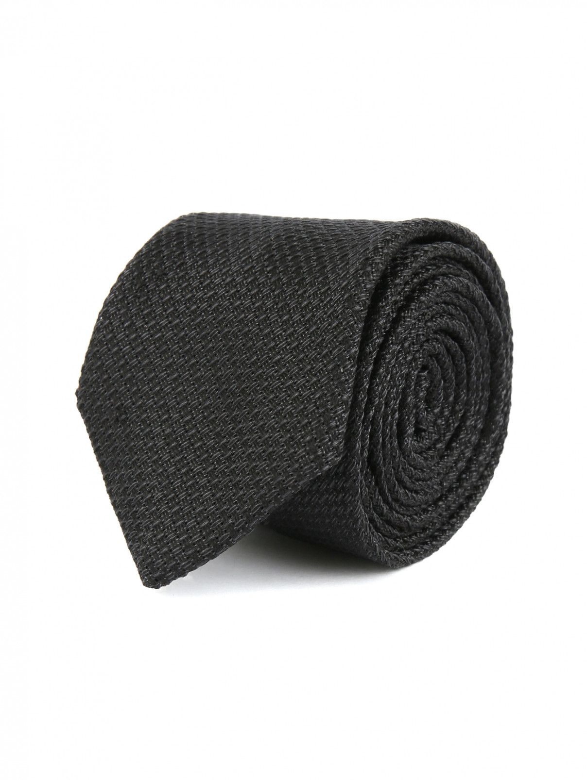 Галстук из шелка Emporio Armani  –  Общий вид  – Цвет:  Черный