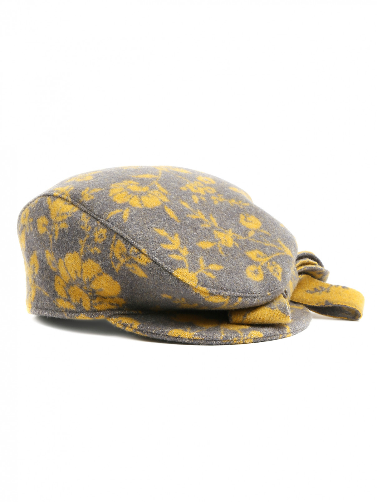 Шляпа из шерсти с принтом MiMiSol  –  Общий вид  – Цвет:  Серый
