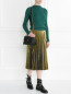 Плиссированная юбка-миди с эффектом "металлик" Mo&Co  –  Модель Общий вид
