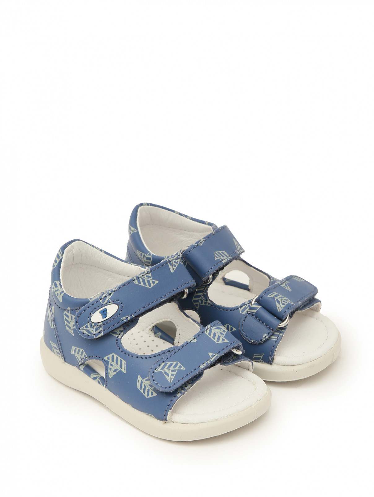 Кожаные сандалии с узором FALCOTTO  –  Общий вид  – Цвет:  Узор