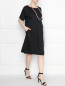 Платье из хлопка с контрастной вставкой Marina Rinaldi  –  МодельОбщийВид