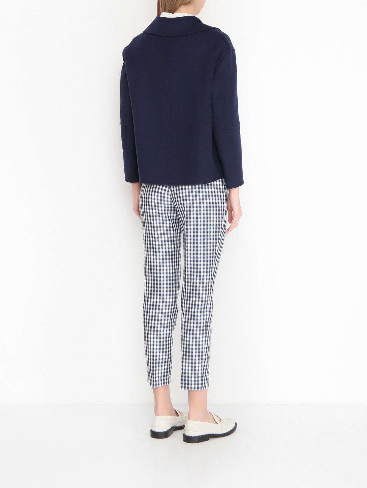 Двубортное полупальто из шерсти Max Mara  –  МодельВерхНиз1  – Цвет:  Синий