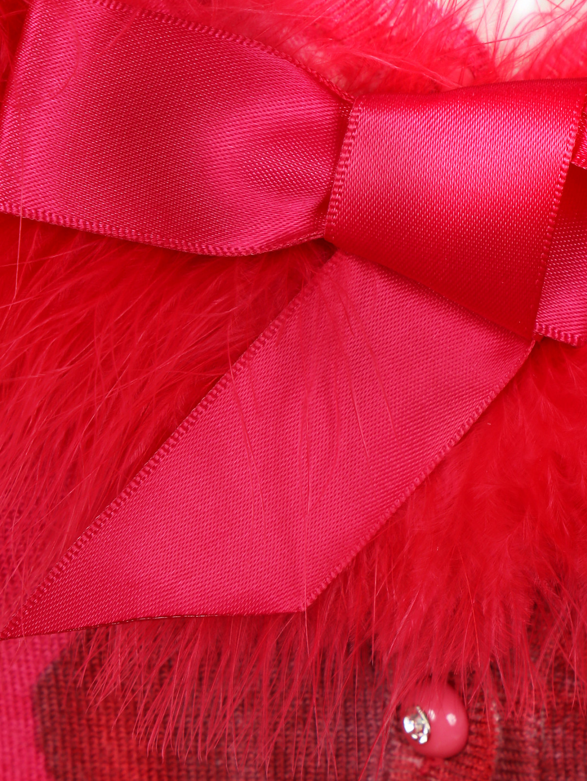 Кардиган с меховой отделкой Miss Blumarine  –  Деталь  – Цвет:  Розовый